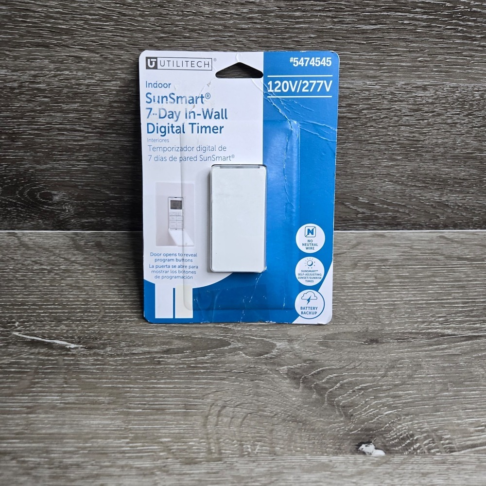 Utilitech SunSmart 7-Day In-Wall Digital Timer White #5474545